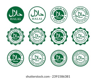 Halal logo set vector illustration