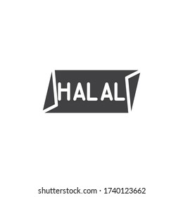 Halal logo vector icon. filled flat sign for mobile concept and web design. Halal label glyph icon. Symbol, logo illustration. Vector graphics