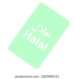 Vector de logotipo halal. El símbolo de la comida halal. Diseño de firma. Etiquetas de certificado. Etiquetas de dieta de productos alimenticios para aplicaciones y sitios web 
