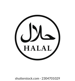 Halal mark icon isolated on white background
