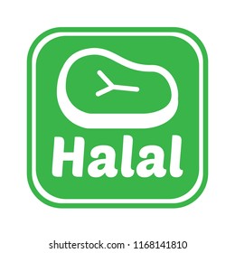 Halal meat logo green