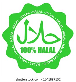 HALAL, organic food label and sticker