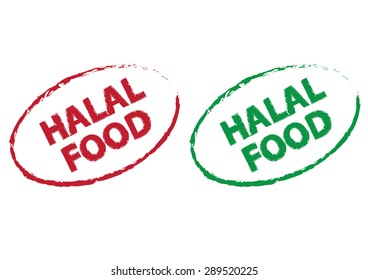 halal (permissible) food grunge effect. vector illustration