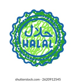 halal product label warning doodle icon sketch vector. halal product label warning sign. isolated symbol illustration