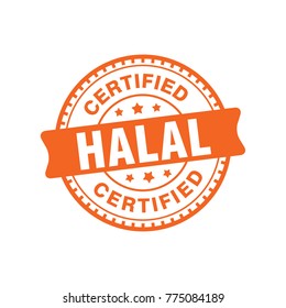 halal product tag label stamp vector 
