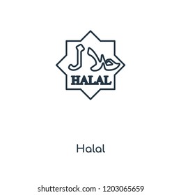 Halal Sign concept line icon. Linear Halal Sign concept outline symbol design. This simple element illustration can be used for web and mobile UI/UX.