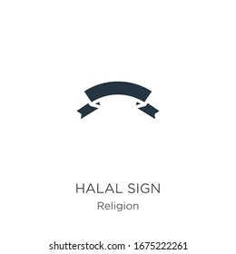 Halal sign icon vector. Trendy flat halal sign icon from religion collection isolated on white background. Vector illustration can be used for web and mobile graphic design, logo, eps10
