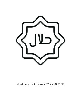 Halal sign vector icon - Editable stroke