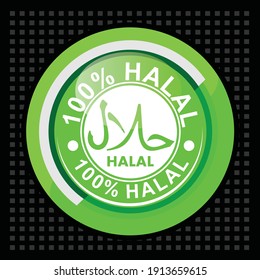 Halal, Sticker Or Label Vector