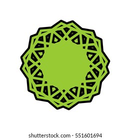 Halal template for Islamic pattern. Logo for properly cooked food and permitted to Muslims
