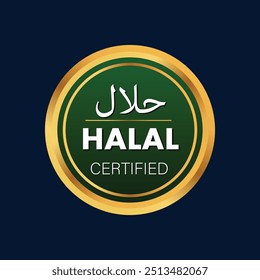 Halal vector i can design green and golden color