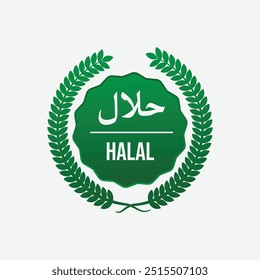 Icono de Vector halal diseño color verde