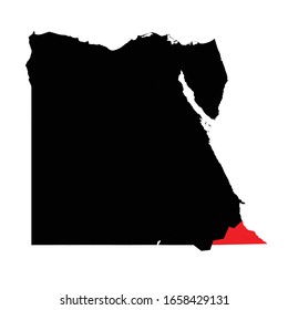 Halalb Triangle governorate highlighted on Egypt map Vector EPS 10