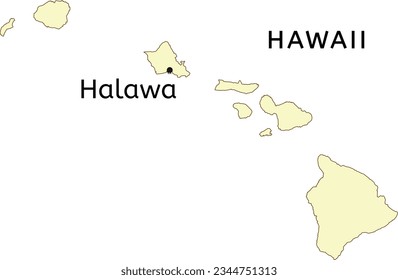 Halawa census-designated place location on Hawaii state map