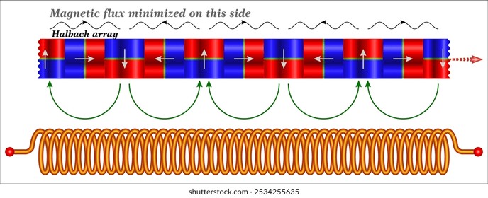 Ein Halbach-Array ist eine spezielle Anordnung einer Reihe von Permanentmagneten.