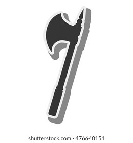 halberd axe medieval old and antique weapon armor equipment vector illustration