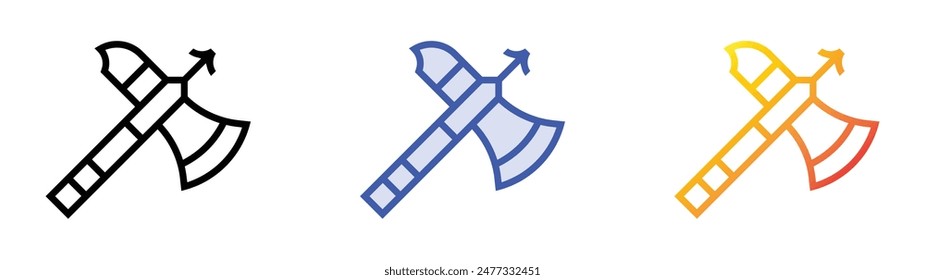 halberd icon. Linear, Blue Fill and Gradient Style Design Isolated On White Background