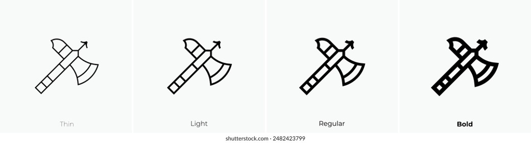 halberd icon. Thin, Light Regular And Bold style design isolated on white background