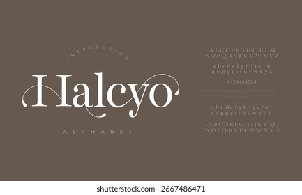 Halcyo Elegant Serif Alphabet Typeface