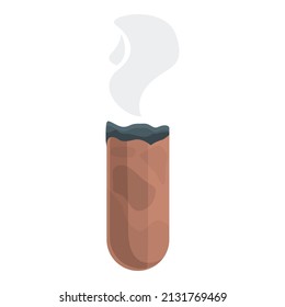 Hald burning cigar icon cartoon vector. Cigarette smoke. Nicotine cigaret