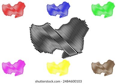 Halderberge municipality (Kingdom of the Netherlands, Holland, North Brabant or Noord-Brabant province) map vector illustration, scribble sketch map