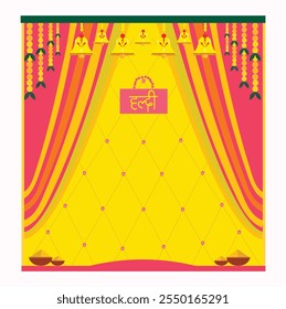 Haldi ceremony decorative background illustration