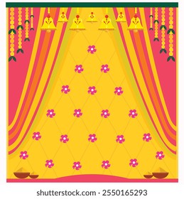 Haldi ceremony decorative background illustration