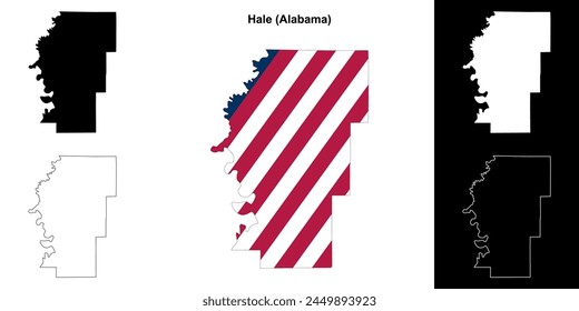 Hale County (Alabama) outline map set