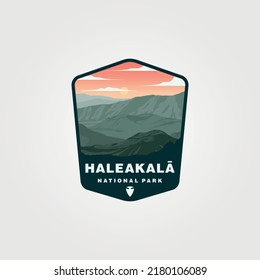 haleakala national park logo vector symbol illustration design, united states sticker patch design