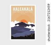 Haleakala national park poster vector illustration design