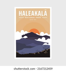 Haleakala national park poster vector illustration design