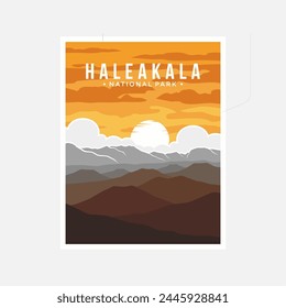 Haleakala National Park poster vector illustration design