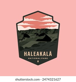 Haleakala national park vintage logo vector symbol illustration design