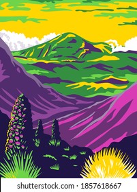 Haleakala National Park und Haleakala Volcano in Maui Hawaii United States WPA Poster Art Color