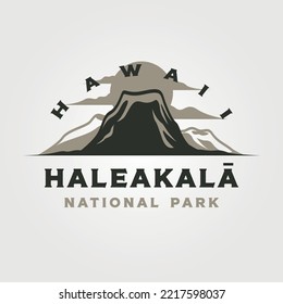 haleakala travel outdoor logo vintage vector illustration design