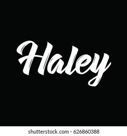 haley, text design. Vector calligraphy. Typography poster. Usable as background.