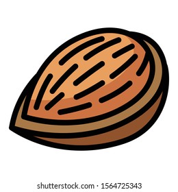 Half almond icon. Outline half almond vector icon for web design isolated on white background