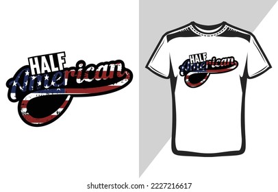 Half American vector T-shirt design