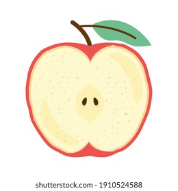half apple fresh fruit icon vector illustration design