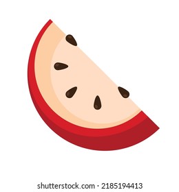 half apple fresh fruit icon