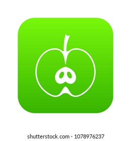 Half apple icon digital green for any design isolated on white vector illustration