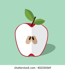 Half Apple icon. EPS 10 vector.