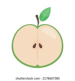 Half Apple Icon On White Background