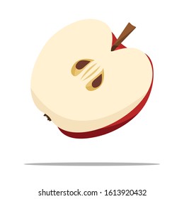 Half apple icon.   Vector, illustration, flat