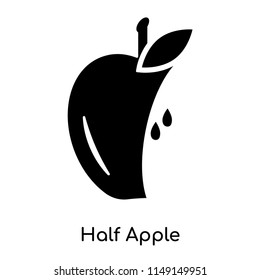 Half Apple icon vector isolated on white background for your web and mobile app design, Half Apple logo concept