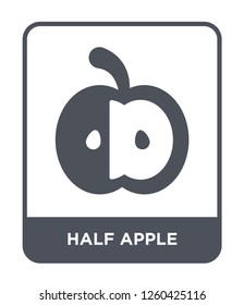 half apple icon vector on white background., half apple simple element illustration