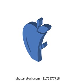 Half Apple isometric left top view 3D icon