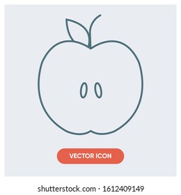 half apple leaf vector icon