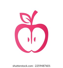 half apple simple logo icon