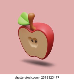 Half Apple Slash 3D Vector